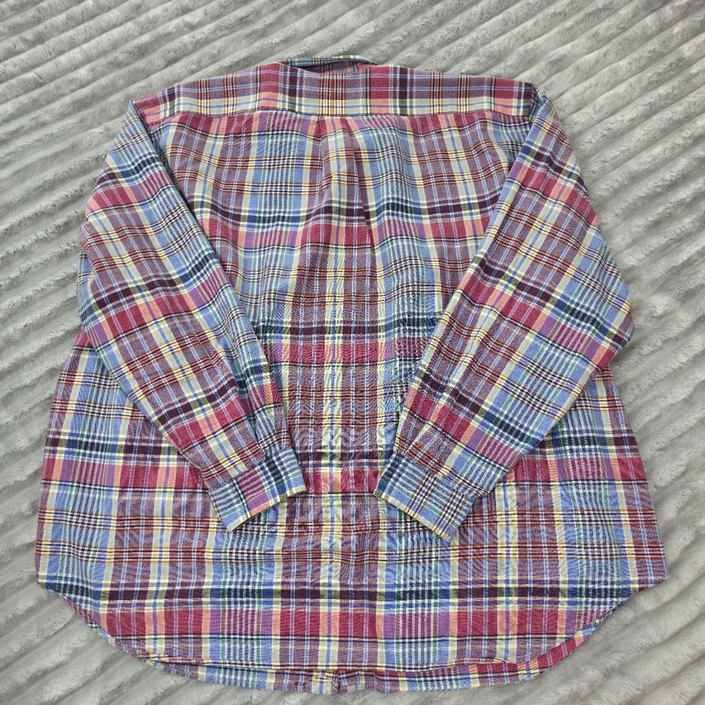 Ralph Lauren Mens Multicolor Plaid Classic Fit Button Down 2XB Colored Pony